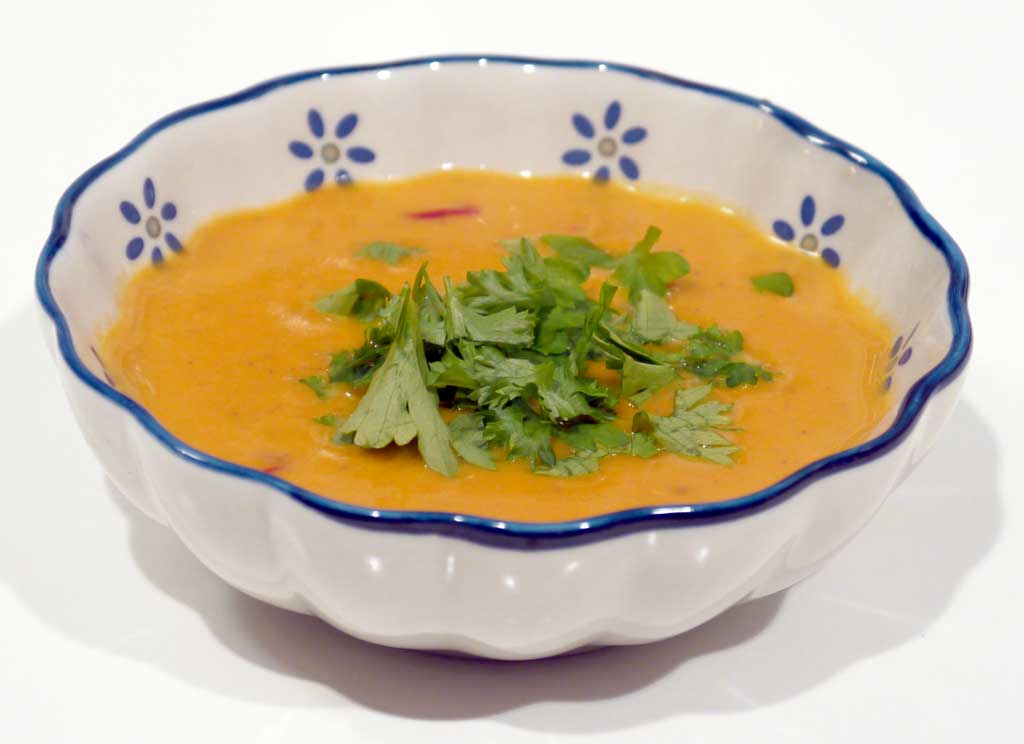 Cremet hokaido suppe med lidt krydderurter