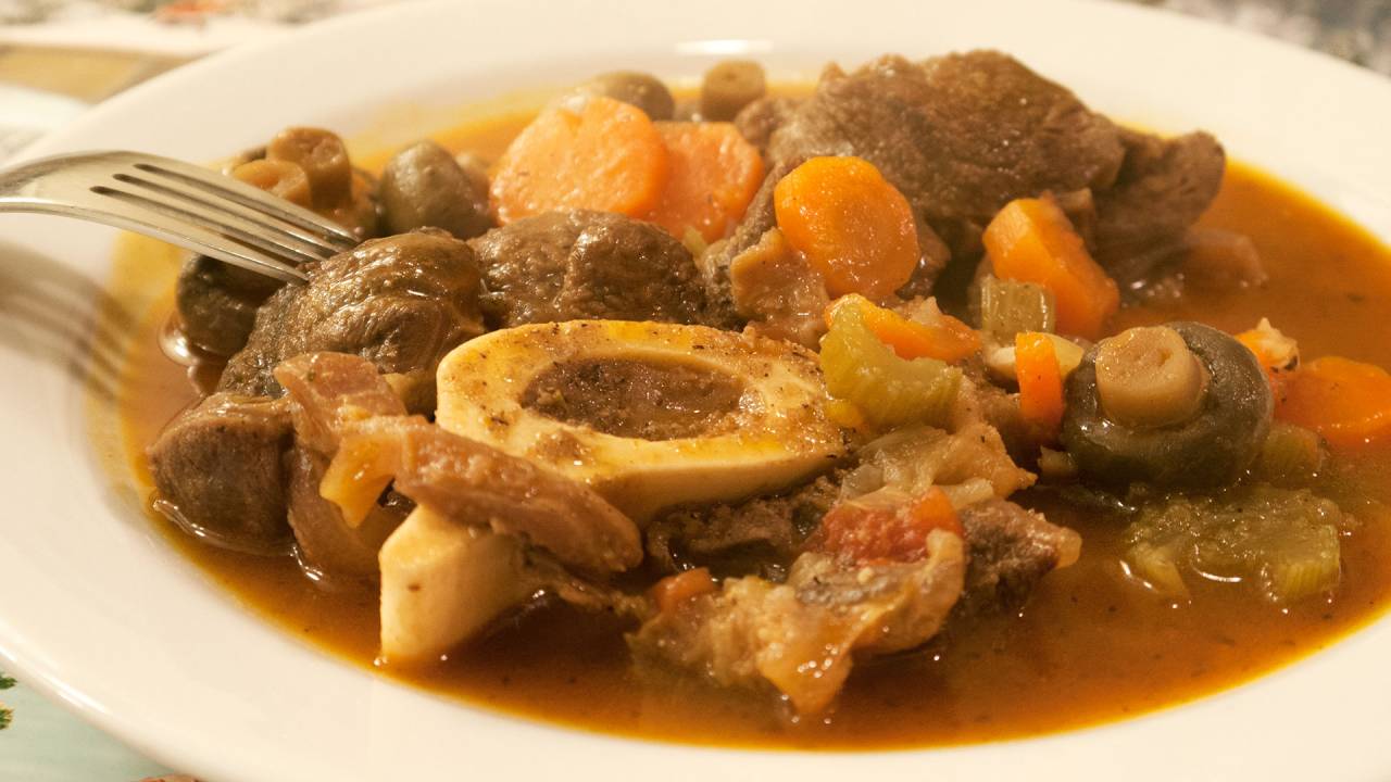 Osso Buco - her med champignon
